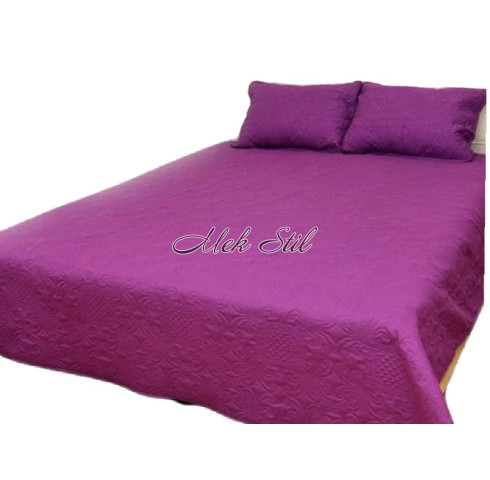Покривало за легло с калъфки в цвят циклама